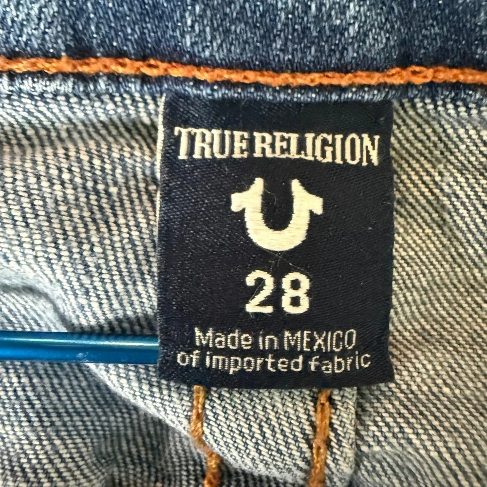 True Religion Jeans Mens 28 Blue Geno Relaxed Slim‎ Medium Wash Horseshoe 28x33
